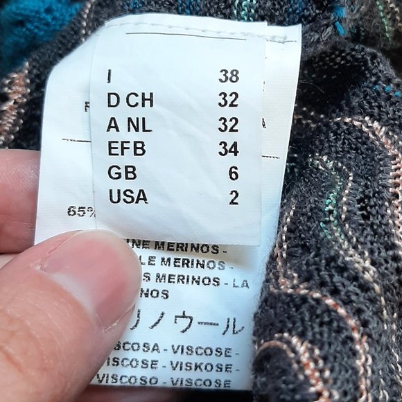 Missoni M Missoni Cowl Neck Wool Blend Knit Sweater Dress SZ 2 - Picture 7 of 11